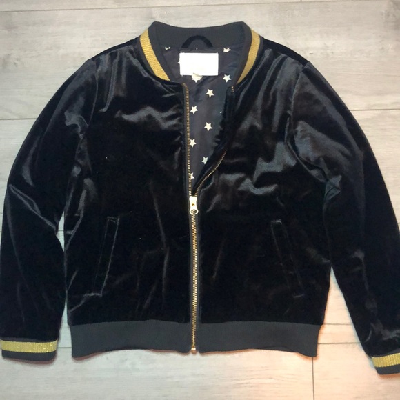 Gymboree Other - Gymboree Girls Black Velvet Bomber Jacket